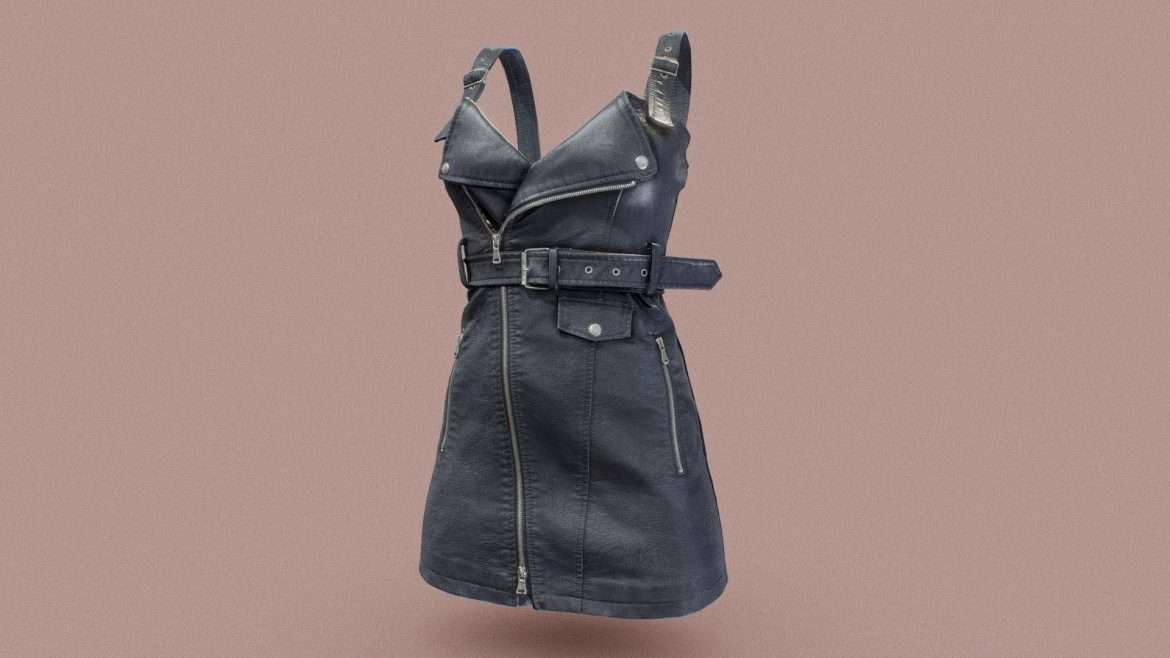 cute leather dress 3d model
