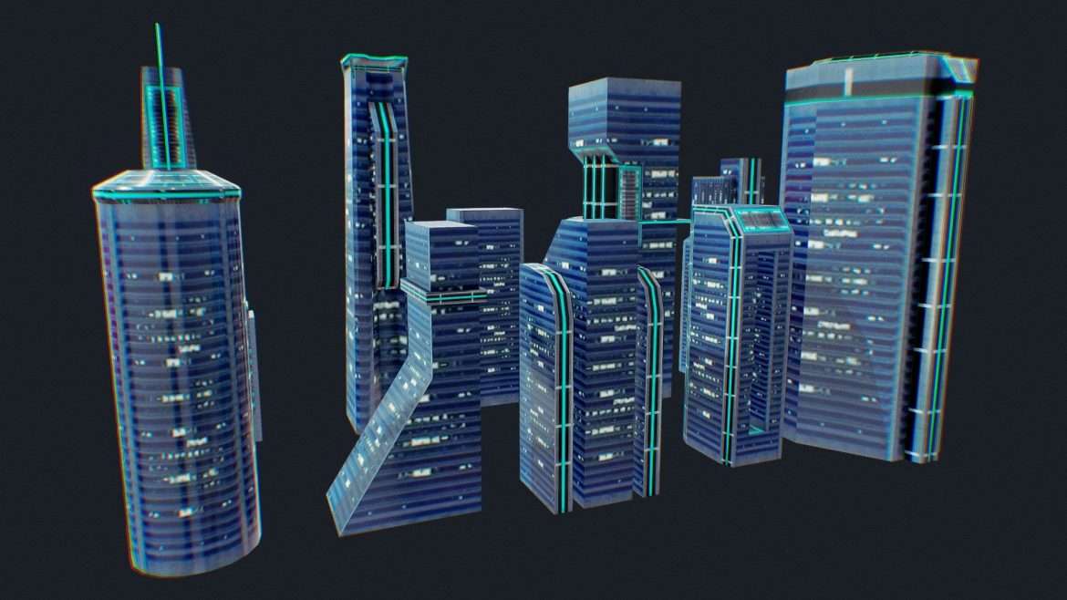 cyber skyscrapers 3d model