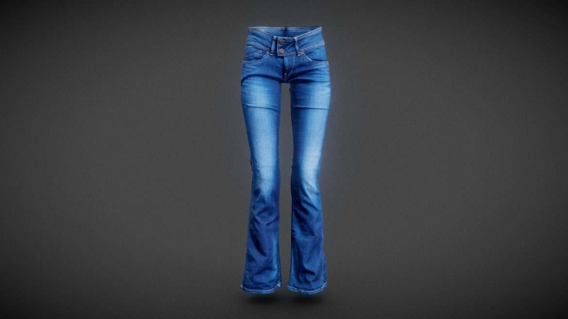 dark blue jeans long trousers 3d model