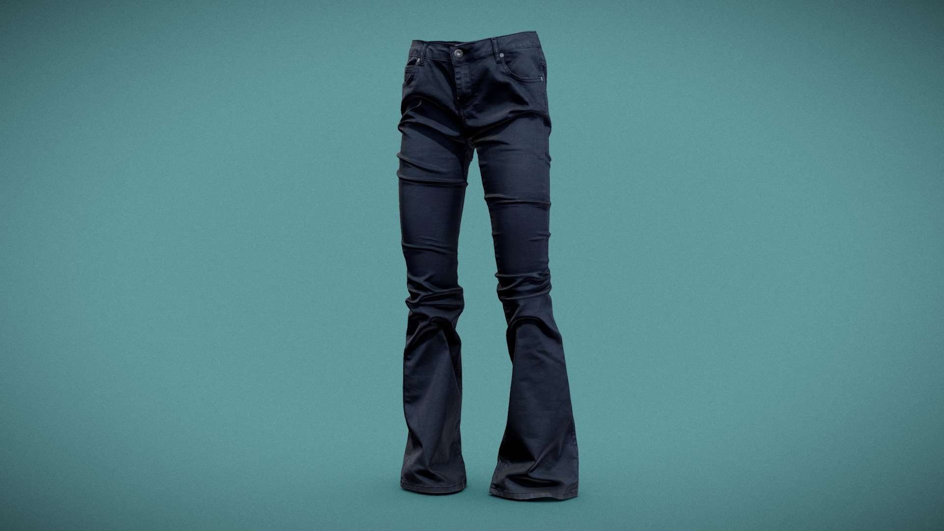 Dark Wide Pants Shiny Trousers