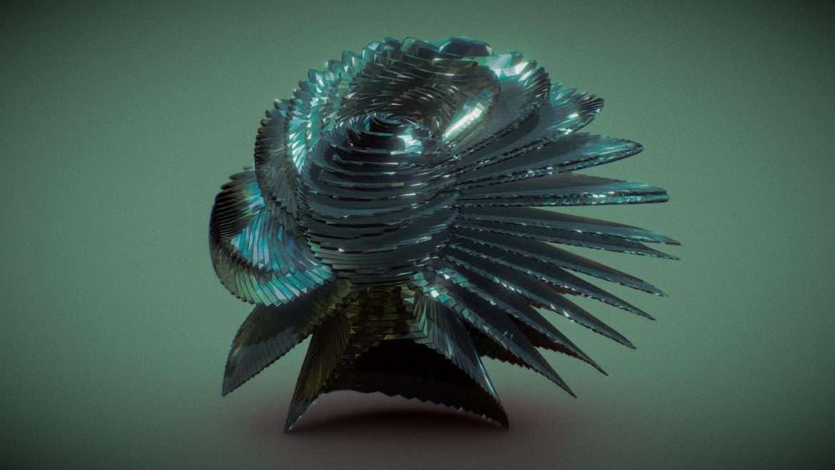 digital flower 5 3d model