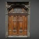door wood historic a 3d model