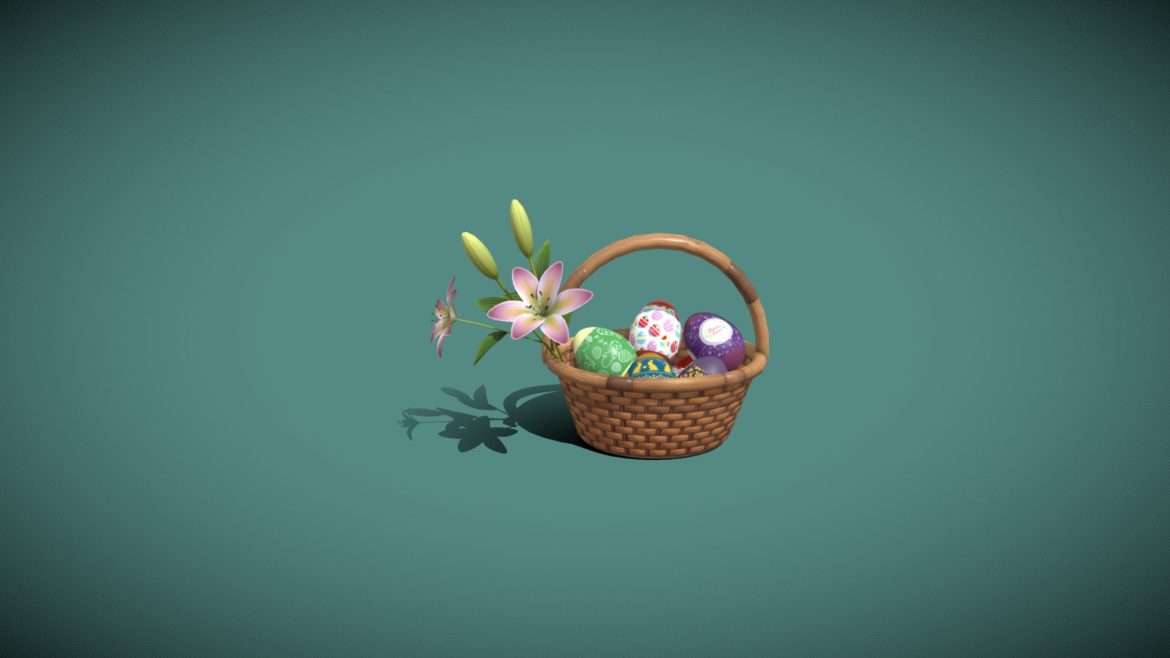 easter basket 3d model