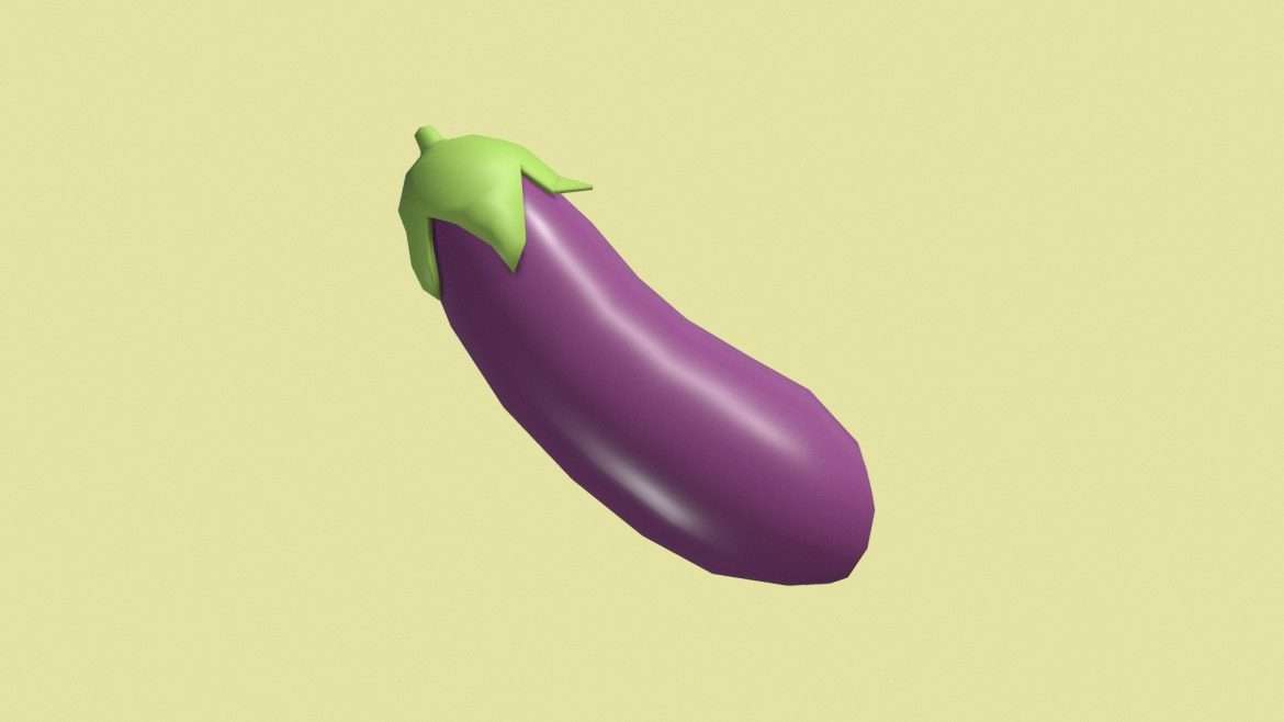 eggplant emoji low poly 3d model