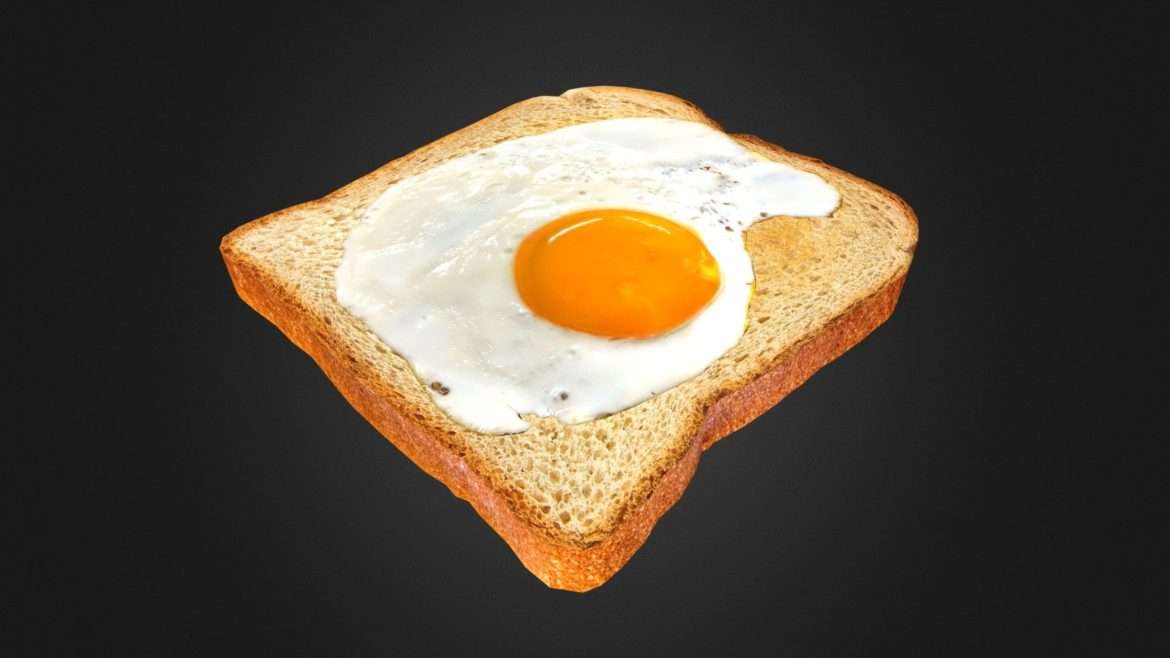 eggs on toast 3d model