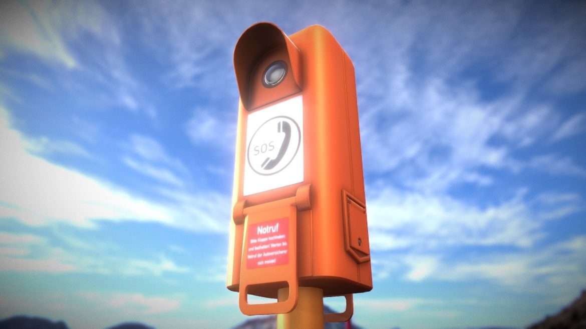 emergency call box autobahn notrufsule 3d model