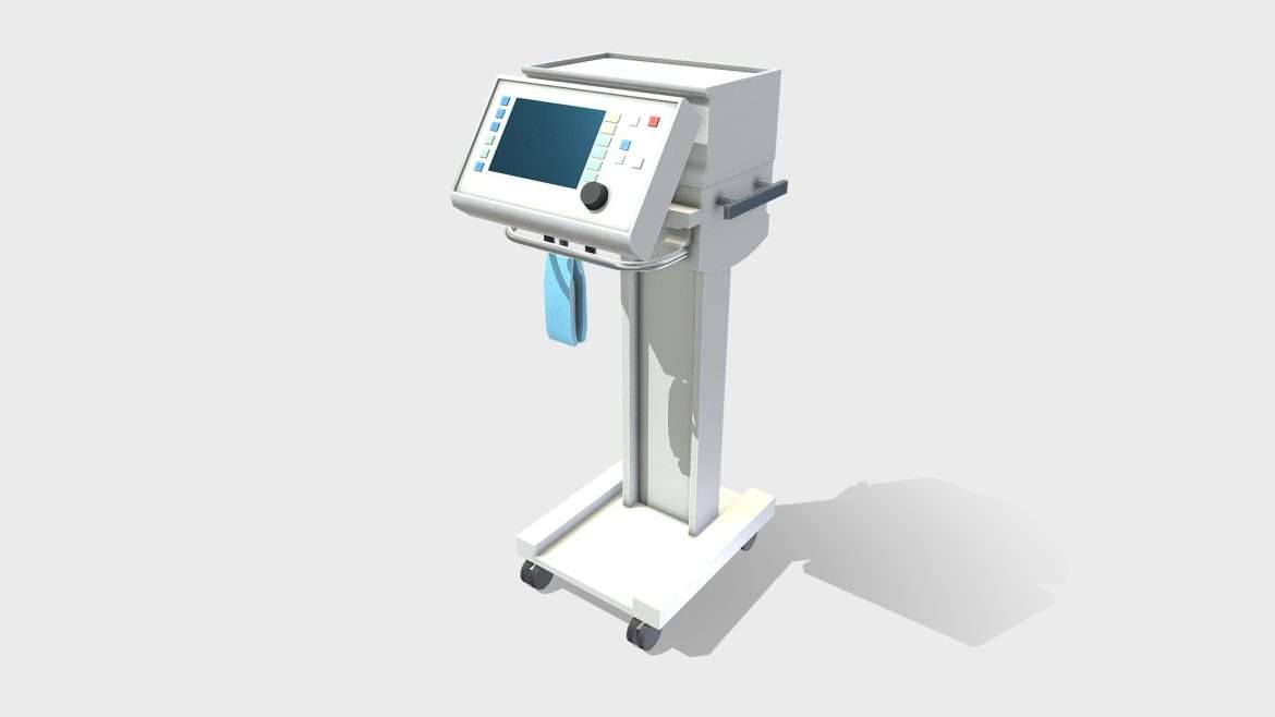evita respiratory cart 3d model
