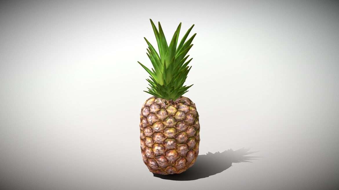 exotic fruit pineapple photoscanned pbr 3d model
