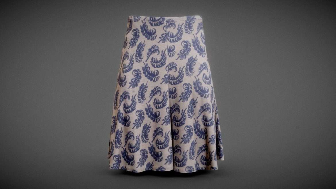 feather decorated skirt pattern elegant 3d model