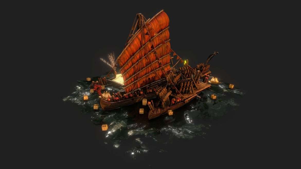 firework boat 3d model