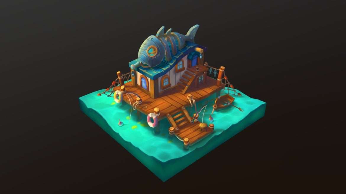 fish hut 3d model