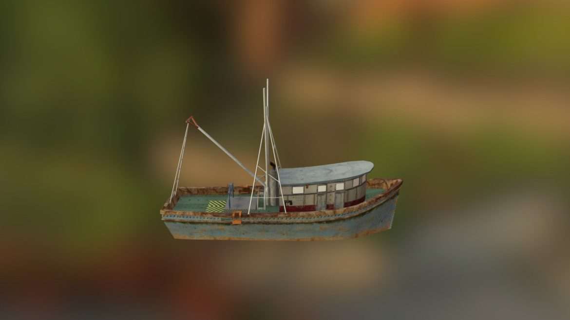 fishing boat lod0 3d model