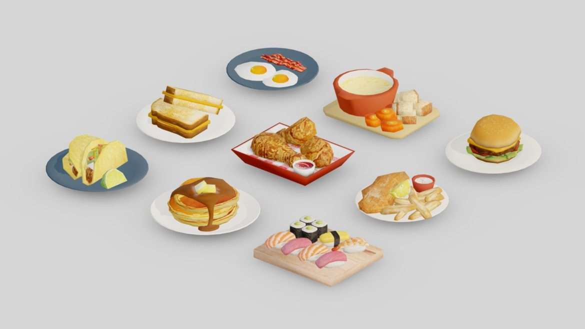 food low poly g04 3d model