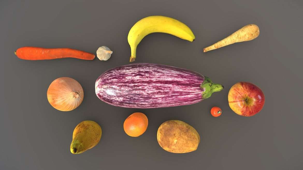 fruits and vegetables pack 3d model