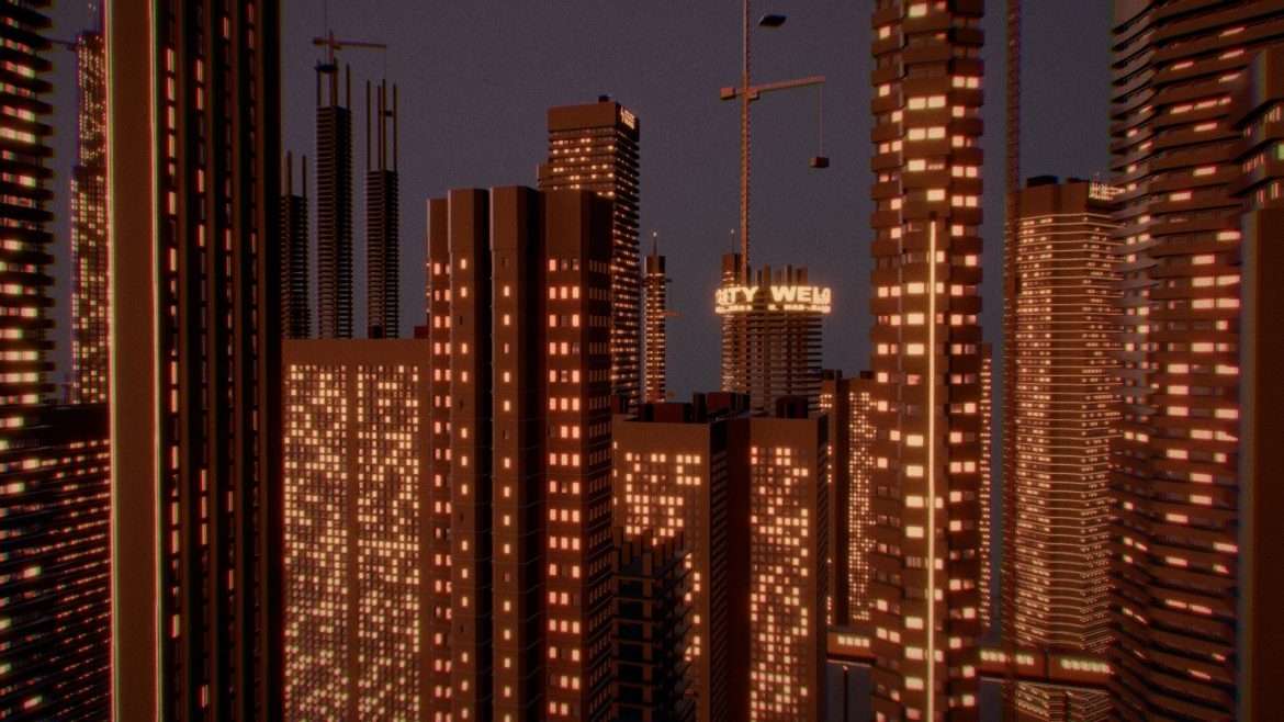 futuristic skyscrapers pack 3d model