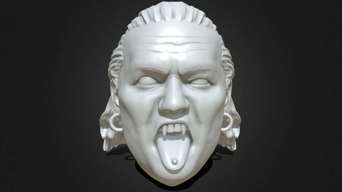 Gangrel Portrait 3d Model - Detailed digital sculpt of gangrel portrait 3d model for wrestling figure printing.