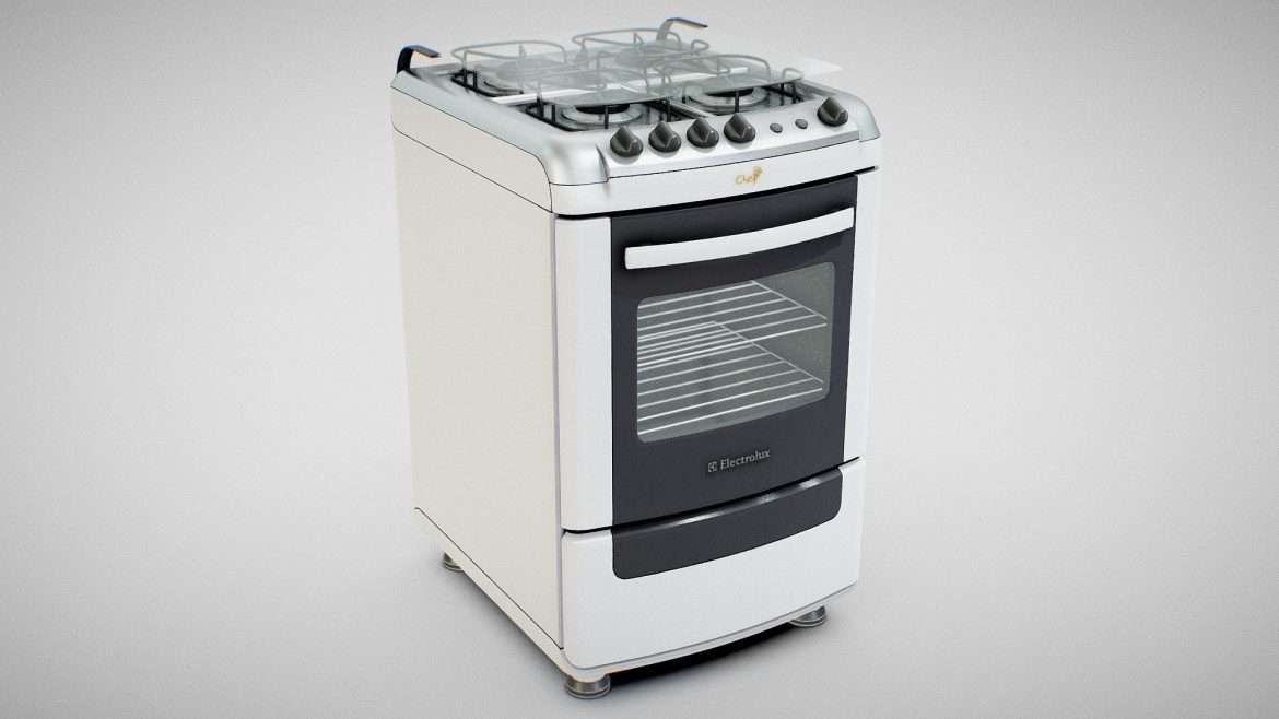 gas stove electrolux 52sm clean 3d model