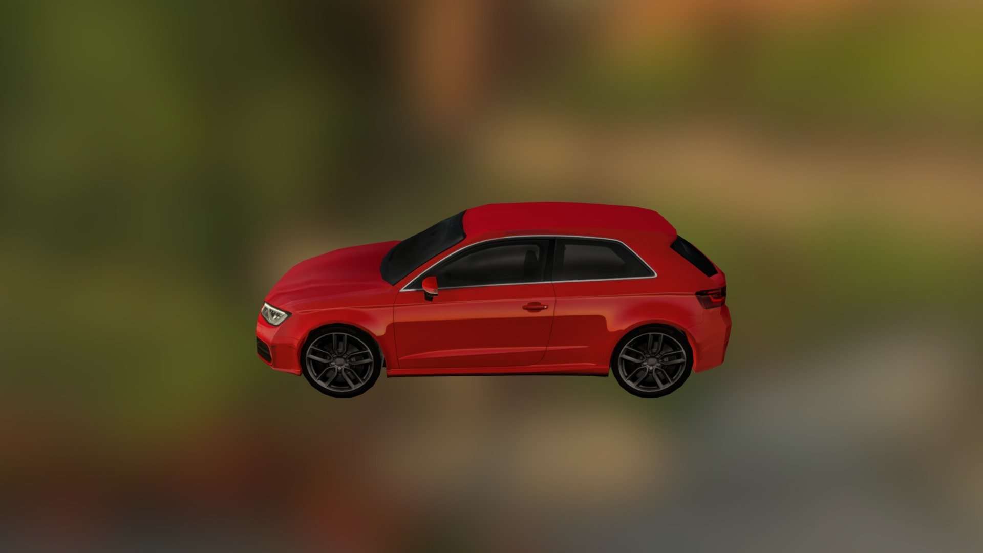 German design sports hatchback low polygon