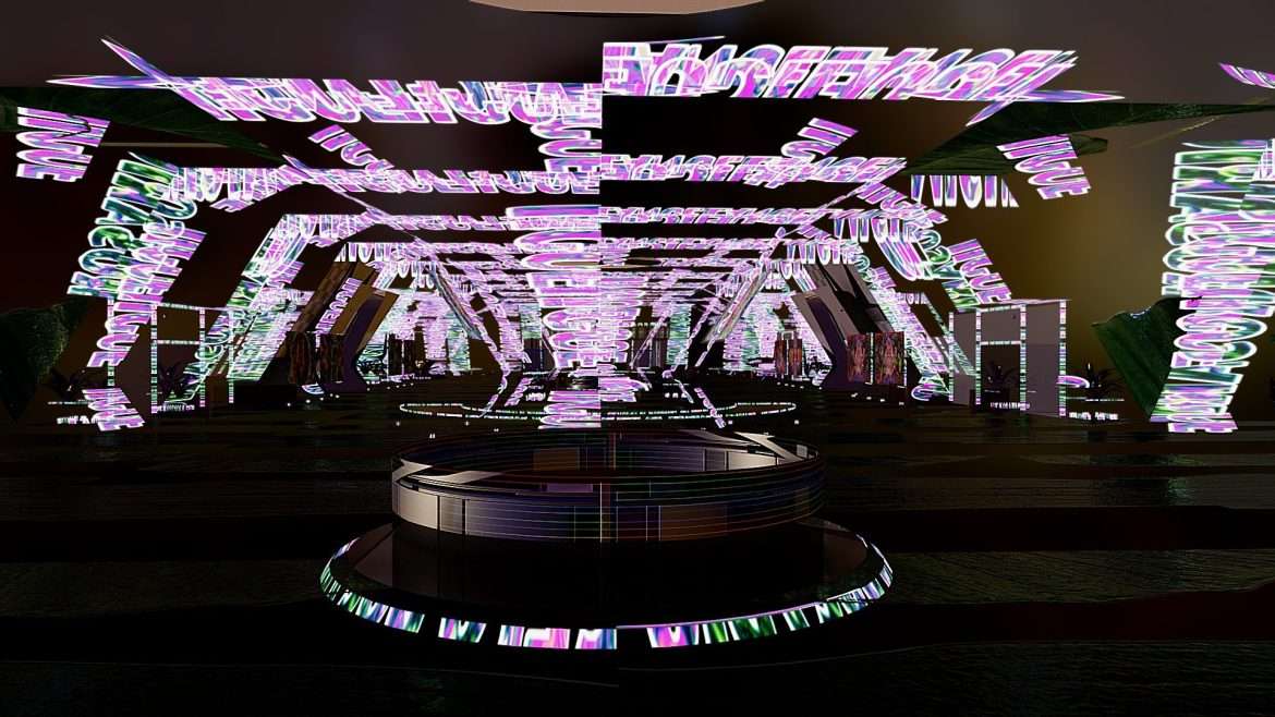 glitched vr showroom 3d model