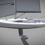 Grand Surprise Yacht 3d Model - Highly detailed 3D model of the Grand Surprise yacht, a French racing keelboat, depicted in a realistic marine environment.