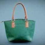 Green Brown Leather Handbag