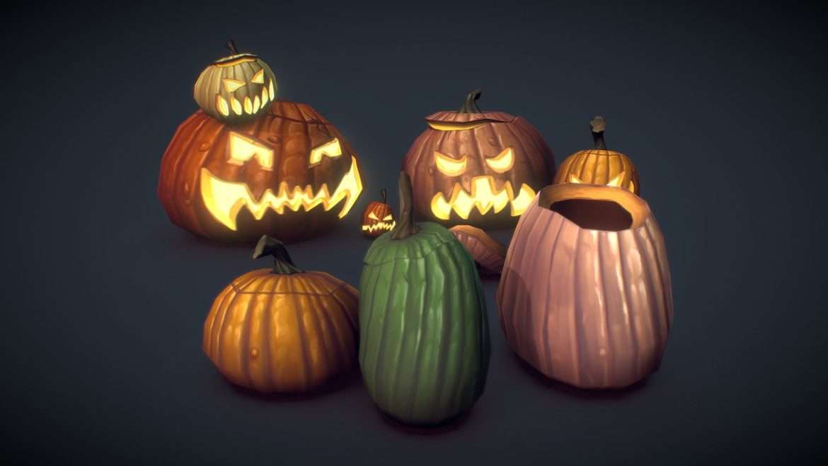 halloween pumpkins 3d model