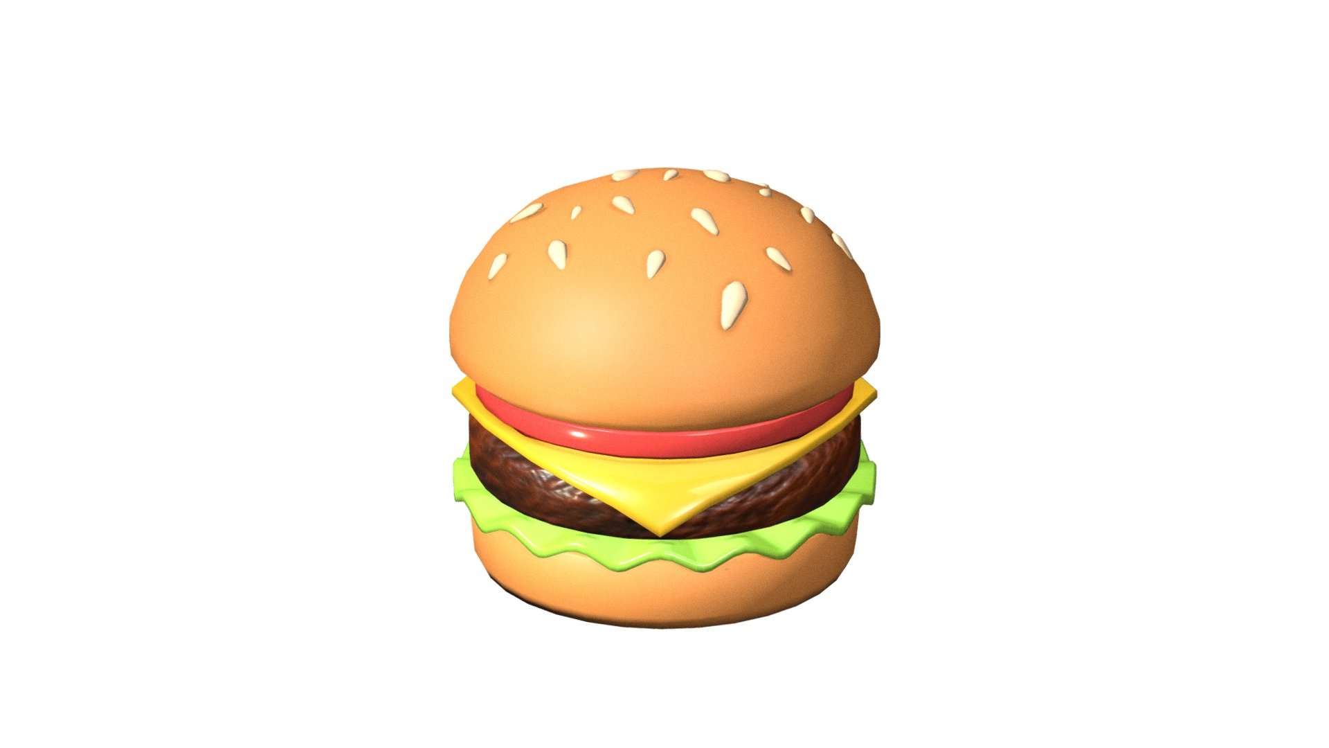 🍔 Hamburger emoji (Low poly)