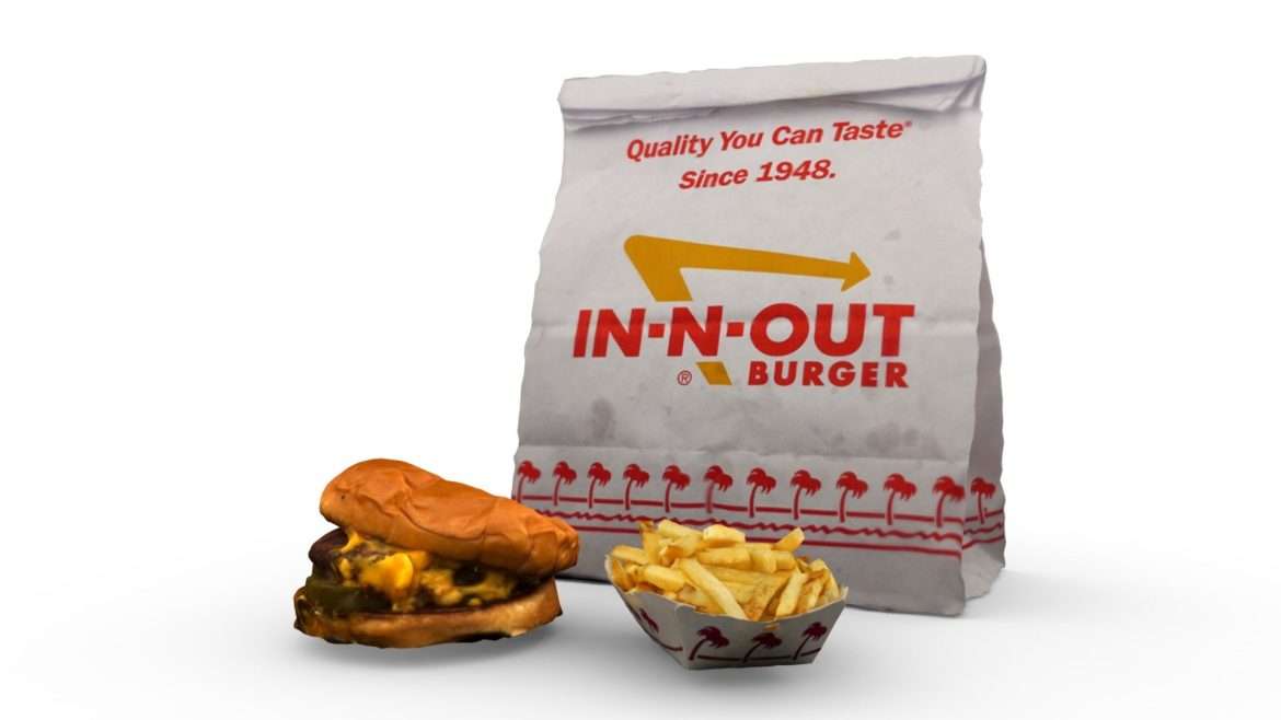 in n out burger fries meal scan 3d model