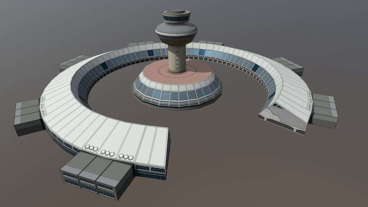 international airport zvartnots old terminal 3d model