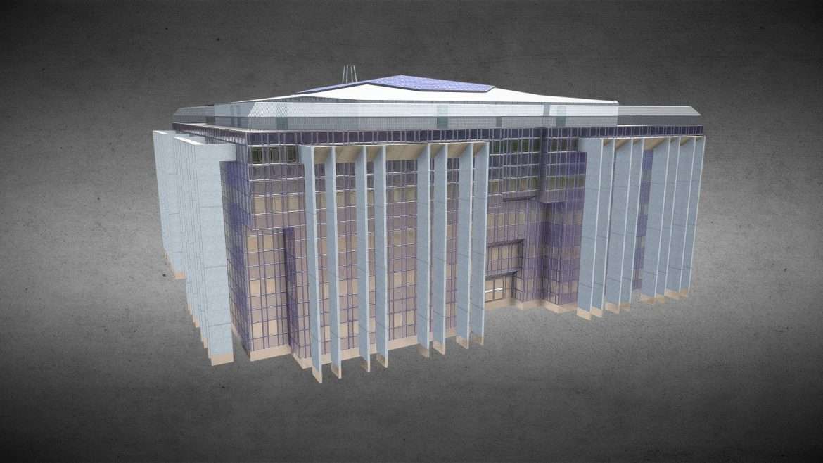 interpol building lyon france 3d model