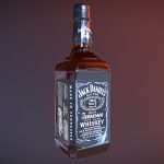 Jack Daniels bottle medium-poly