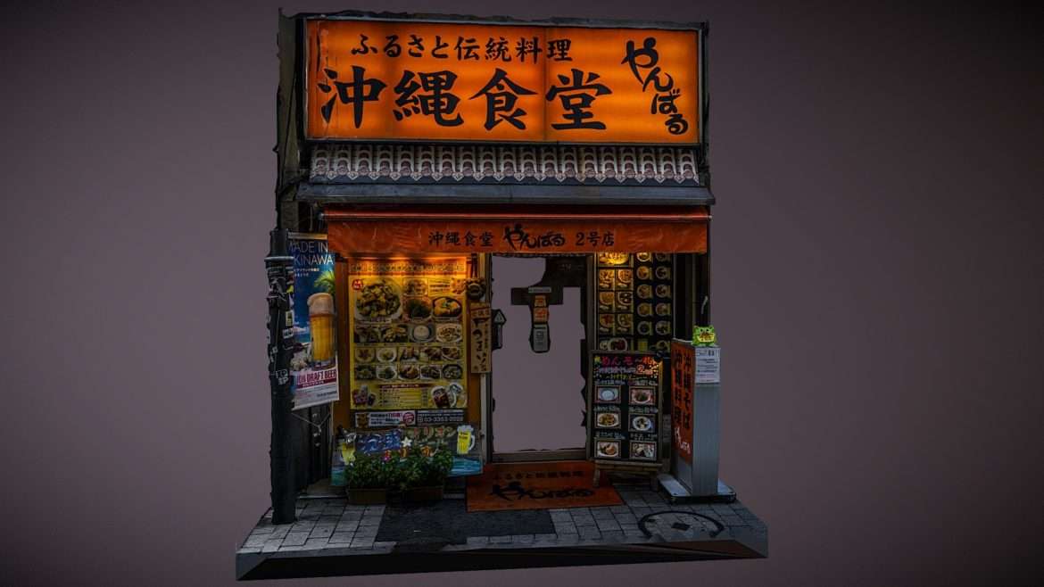 japanese restaurant photogrammetry scan 3d model