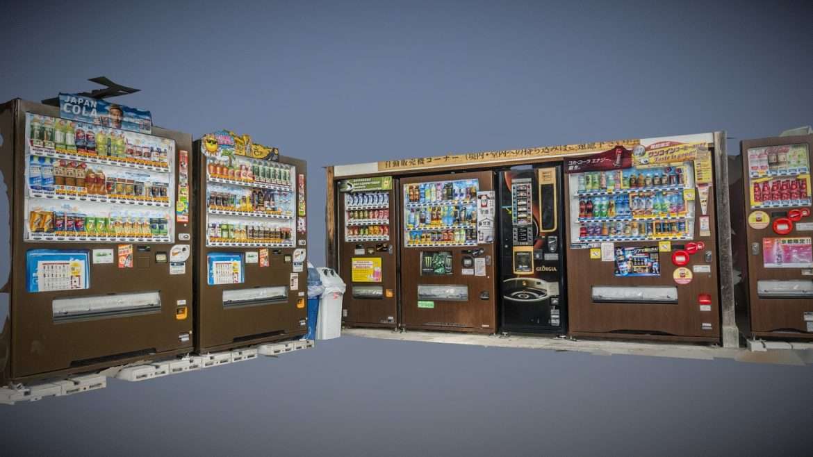japanese vending machines raw scan 3d model