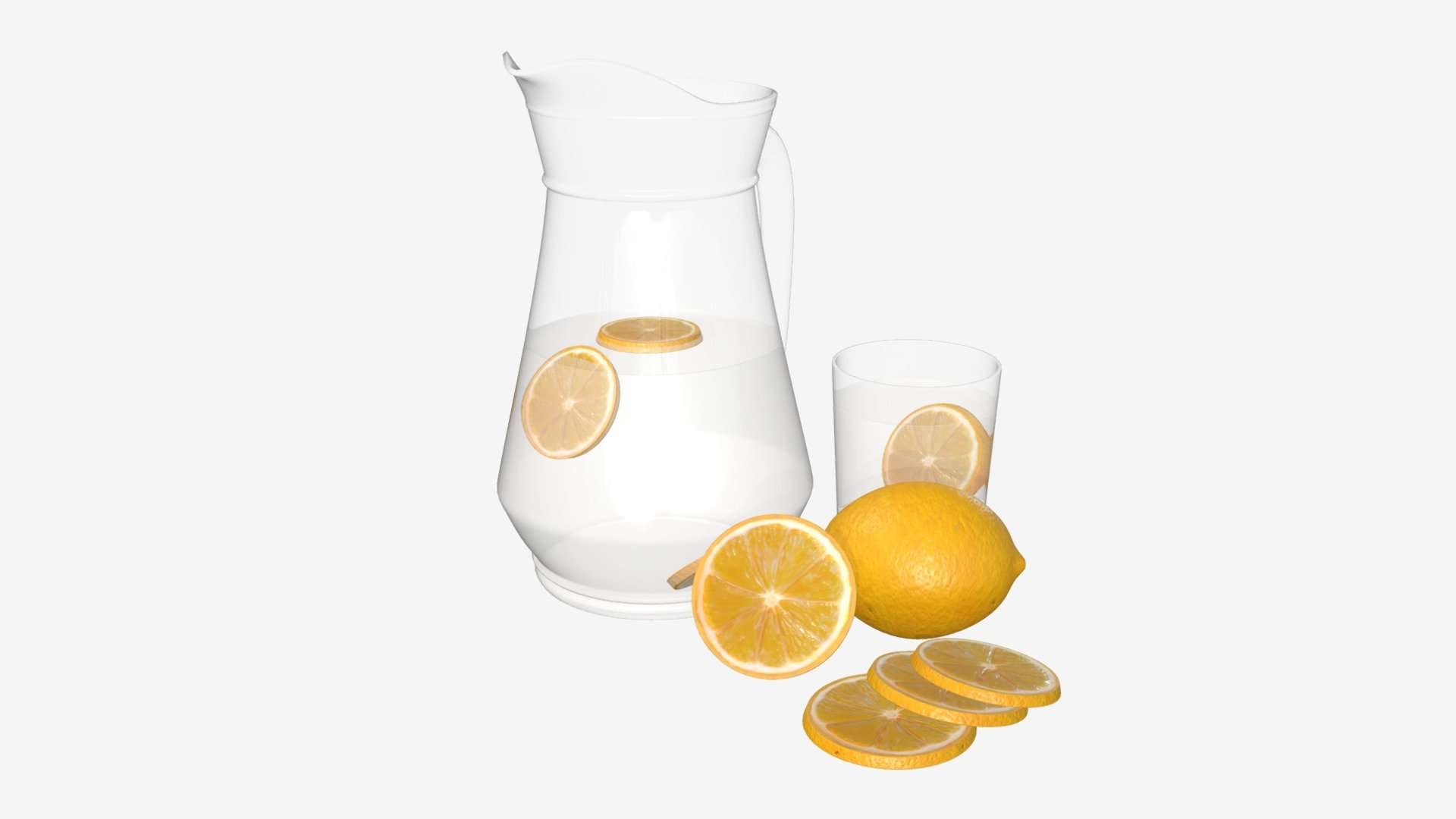 Jar with water and lemon slices