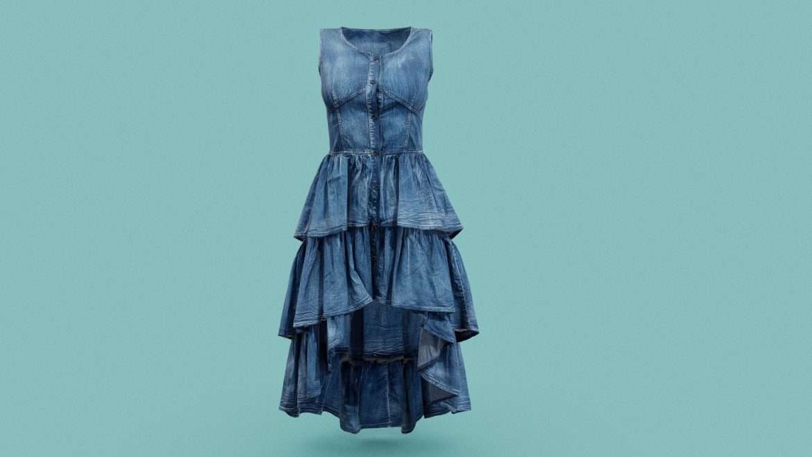 jeans layer dress 3d model