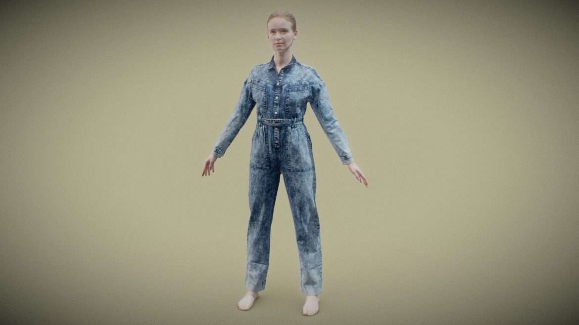 jeans salopet 001 3d model