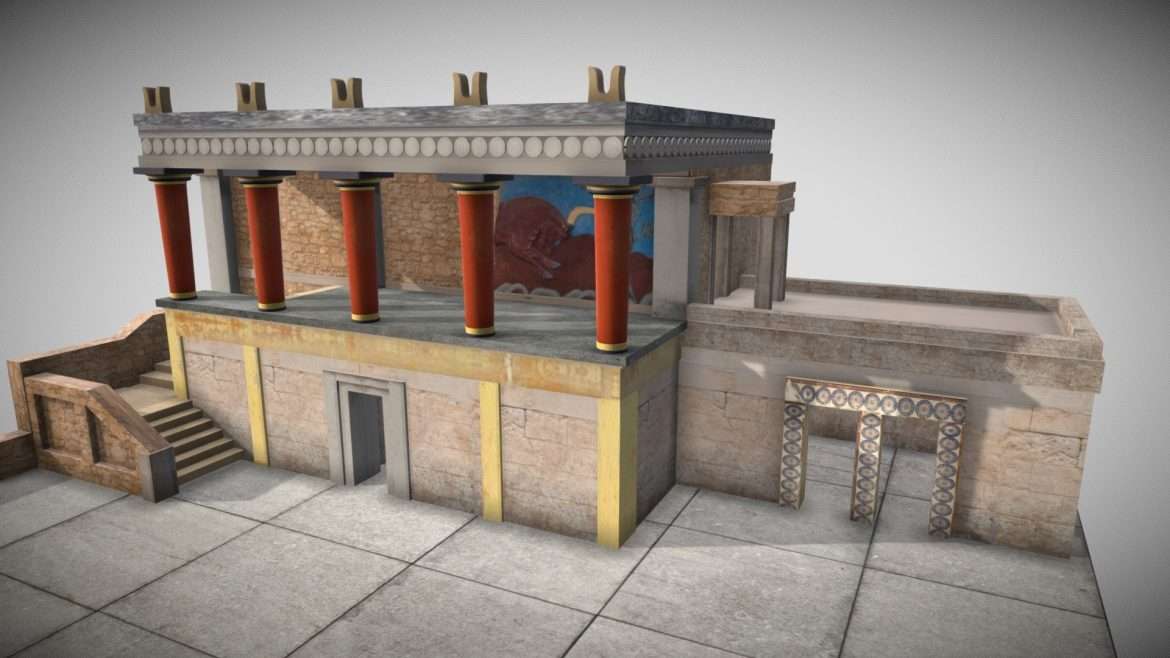 knossos recreated low poly 3d model