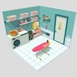Laundry Room 10 Low-poly 3D model