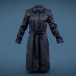 leather underworld coat closed 3d model