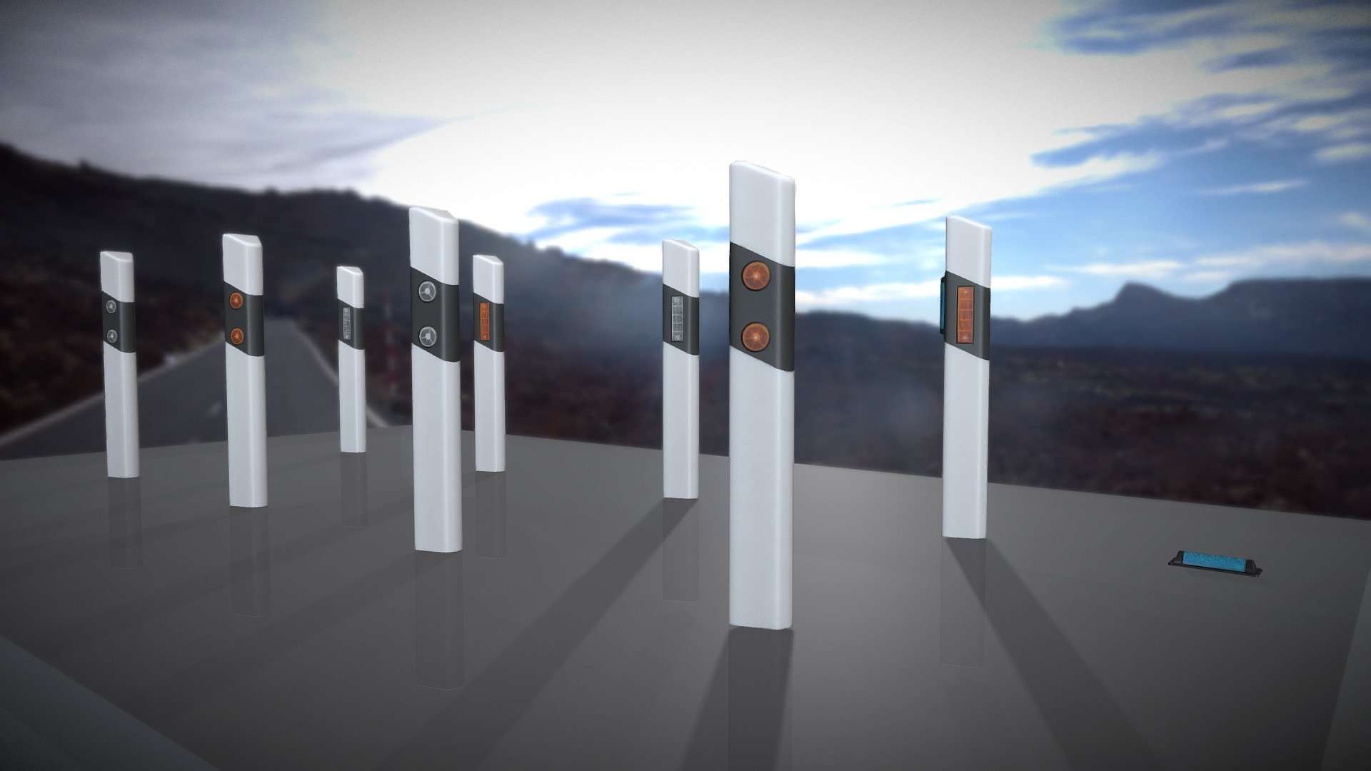 Leitpfosten High-Poly