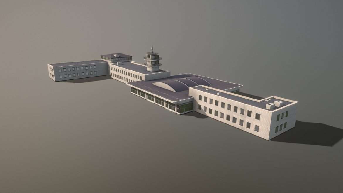 lkpr military terminal prague ruzyne airport 3d model