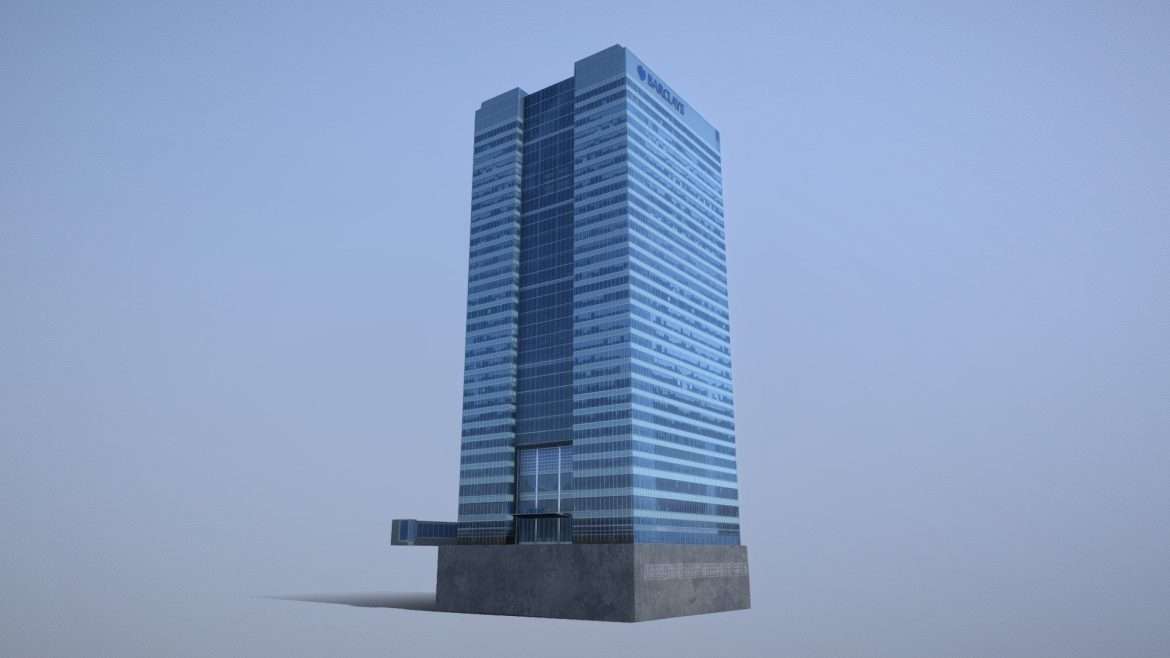 london buiding barclays 20churchillplace 3d model