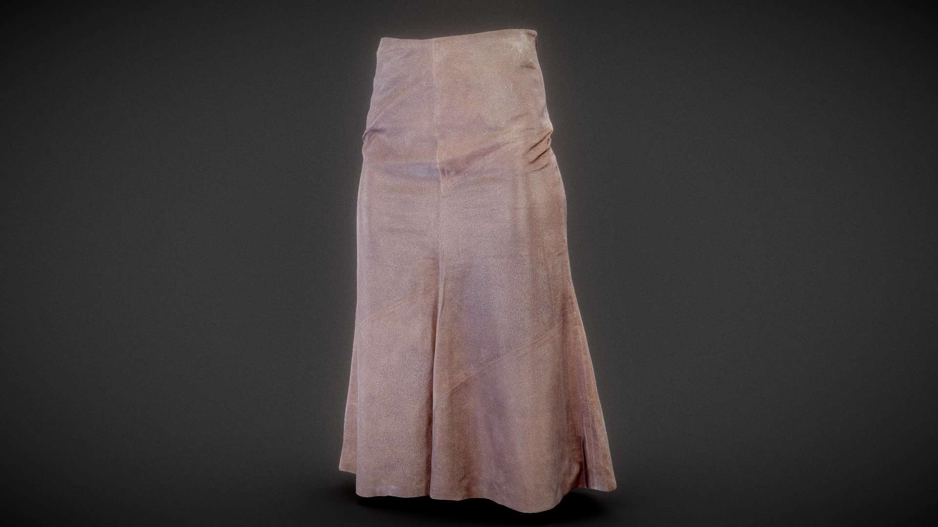 Long Brown Leather Skirt
