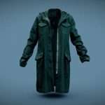Long Green Coat Open