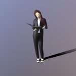 low poly business girl 003 3d model