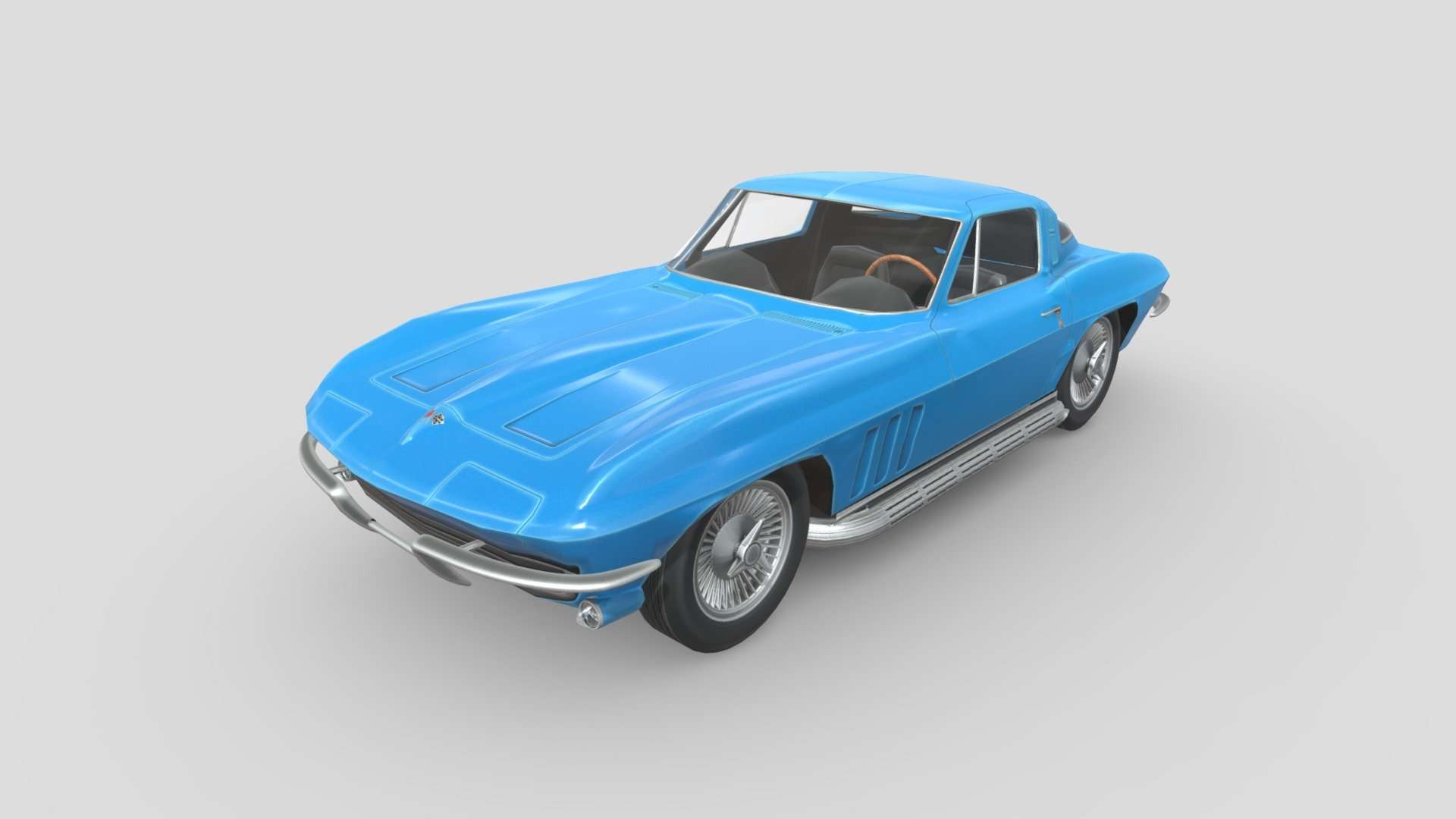 Low Poly Car – Chevy Corvette StingRay 1965