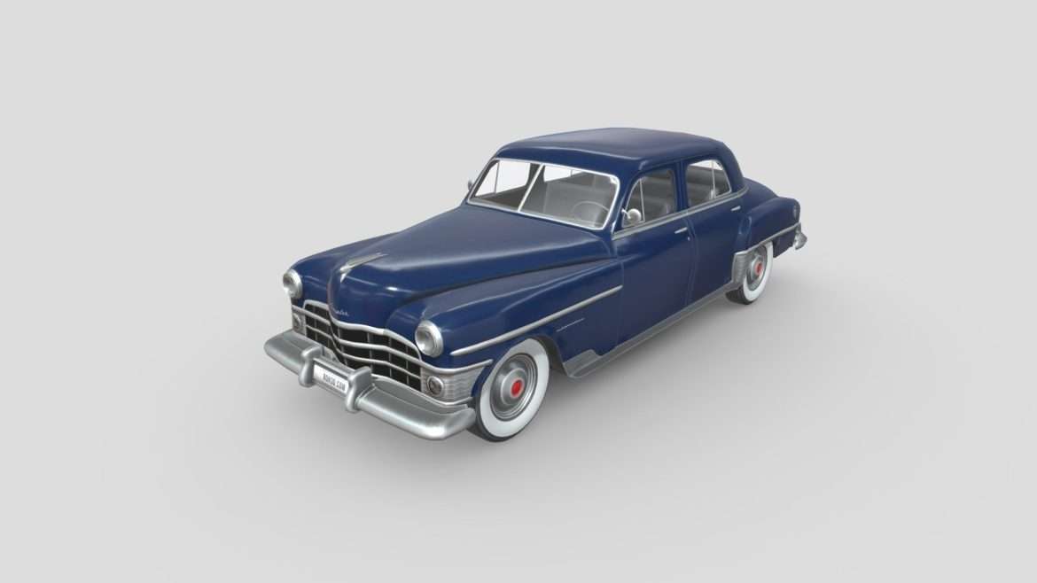 low poly car chrysler new yorker 1950 3d model