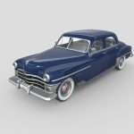 low poly car chrysler new yorker 1950 3d model