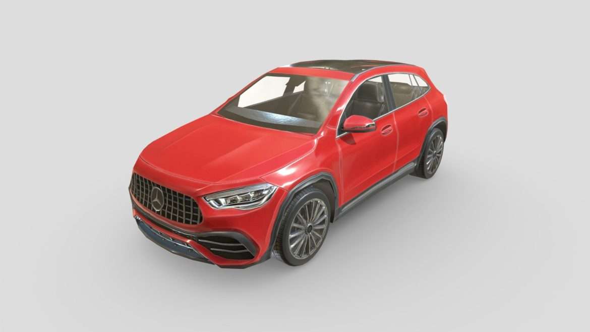 low poly car mercedes benz gla class amg 2020 3d model