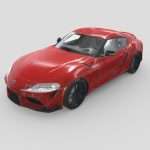 low poly car toyota supra 2020 3d model